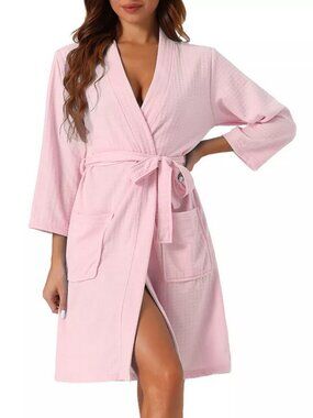 Croft & Barrow Intimates Pixie Dust Pink Soft Belted Spa & Bath Robe Sz L NWOT